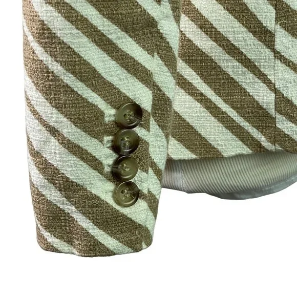 Ann Taylor Zebra Animal Tan Blazer Suit Jacket Size 0P One Button - Picture 7 of 9